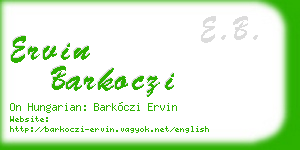 ervin barkoczi business card